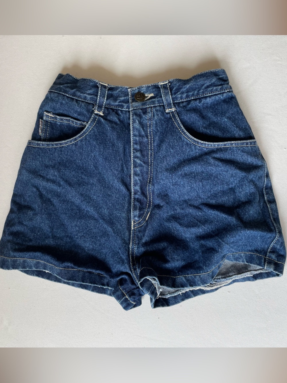 Vintage Dark Blue High-Rise Denim Shorts